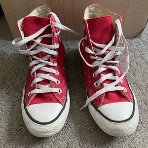 Converse Red and White High-Top Sneakers
